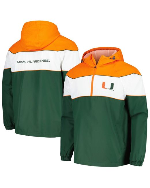 G-iii Sports By Carl Banks Miami Hurricanes Center Line Half-Zip Raglan Hoodie Jacket