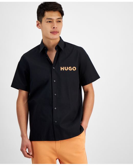 Hugo Boss by Boss Relaxed-Fit Logo-Print Button-Down Shirt Created for