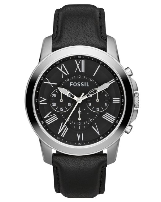 Fossil Chronograph Grant Leather Strap Watch