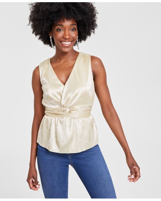 I.N.C. International Concepts Shine Twist-Front Top Created for