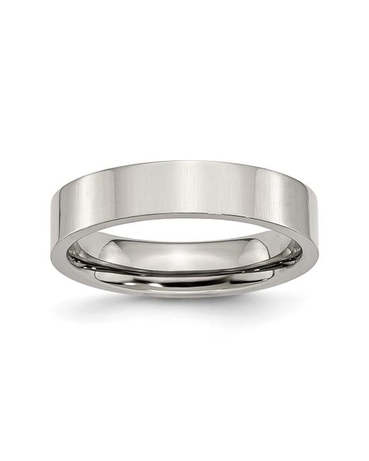 Chisel Polished 5mm Flat Band Ring