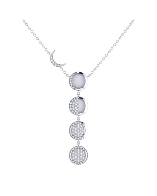 LuvMyJewelry Moon Transformation Design Sterling Silver Diamond Necklace
