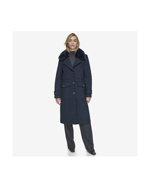 Andrew Marc Olpae Sb Wool Twill Coat With Back Vent