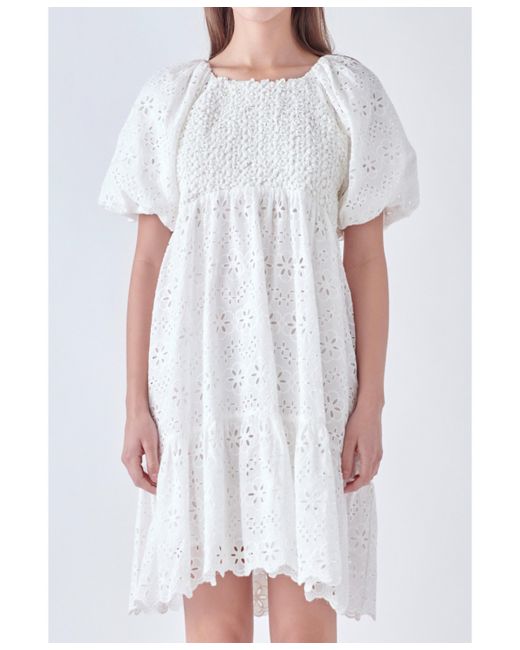 English Factory Knit and Embroidery Combo Dress