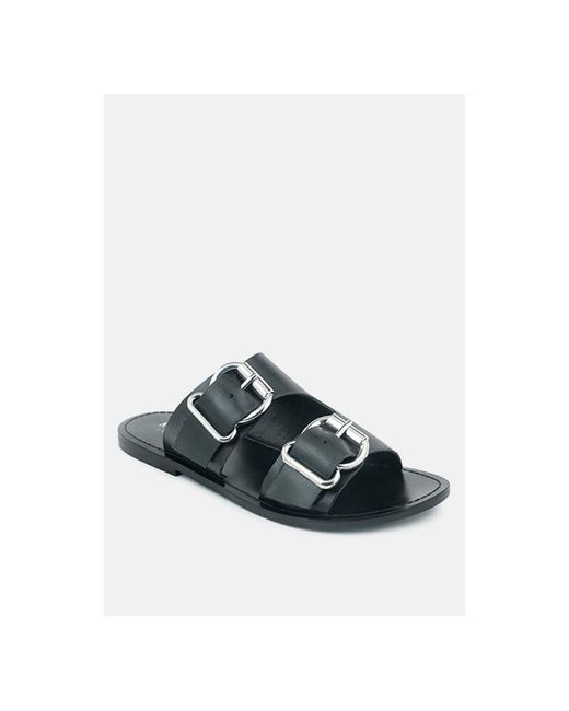 Rag & Co Kelly Flat Sandal with Buckle Straps