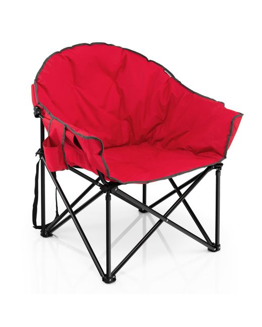 Costway Folding Camping Moon Padded Chair with Carry Bag