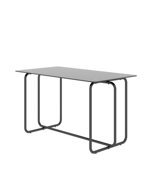 Simplie Fun 1-piece Rectangle Dining Table with Metal Frame Tempered Glass for Kitchen Room