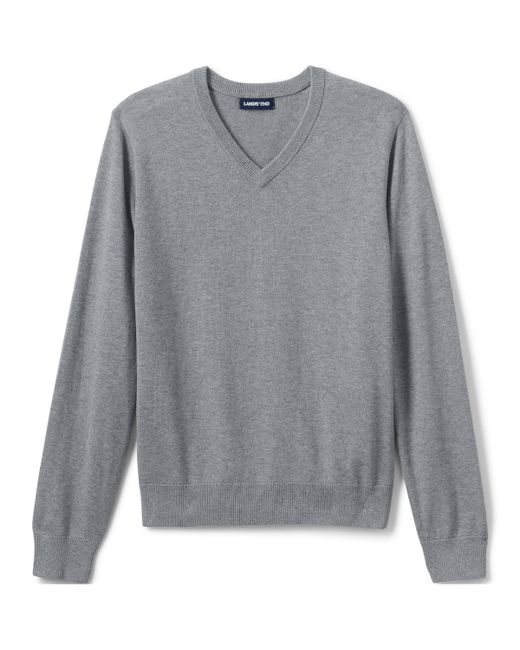 Lands' End School Uniform Cotton Modal Fine Gauge V-neck Sweater