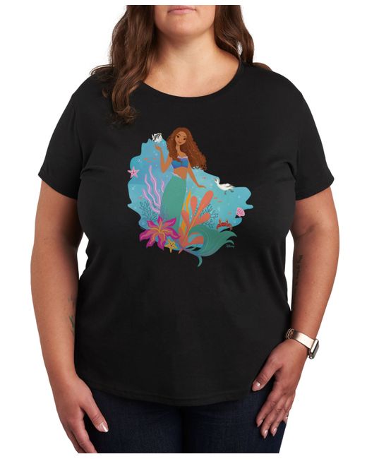 Hybrid Apparel Air Waves Trendy Plus Little Mermaid Ariel Graphic T-shirt