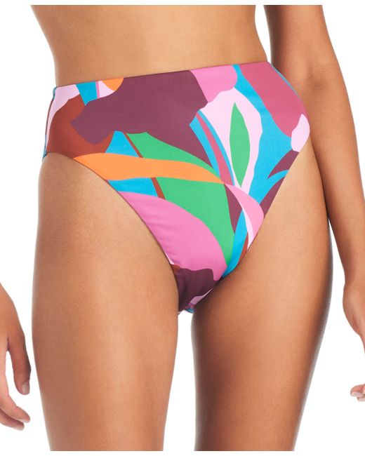 Sanctuary Tropic Mood Printed High Waist Leg Bikini Bottoms