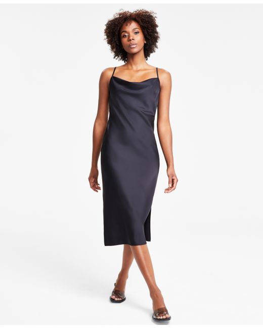 Bar III Solid Cowlneck Slip Dress Created for
