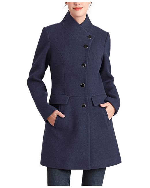 Kimi + Kai Nora Stand Collar Boucle Wool Coat