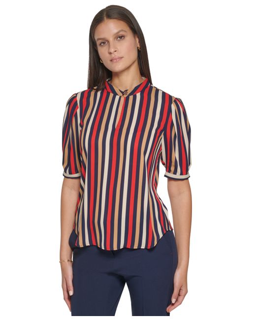 Tommy Hilfiger Striped Elbow-Sleeve Blouse