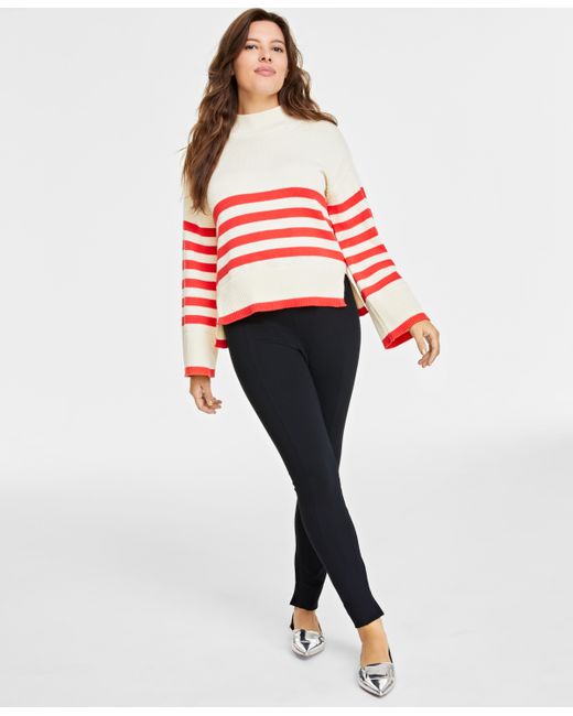 On 34th Mock Neck Sailor-Stripe Sweater Created for