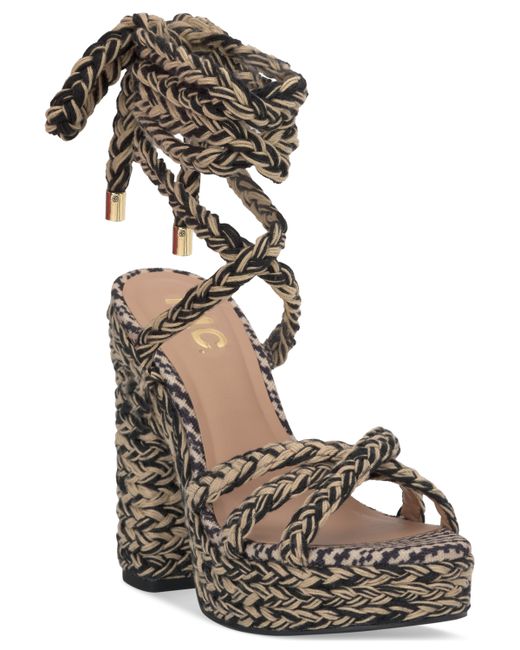 I.N.C. International Concepts Cambri Lace-Up Platform Sandals Created for Natural