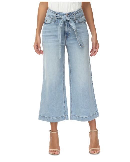 Frye Belted High-Rise Cropped Wide-Leg Jeans