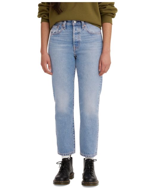 Levi's 501 Cropped Straight-Leg High Rise Jeans