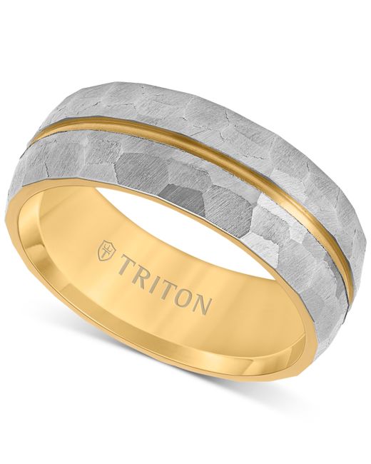 Triton Double Row Comfort Fit Wedding Band Titanium Yellow Pvd-Plate