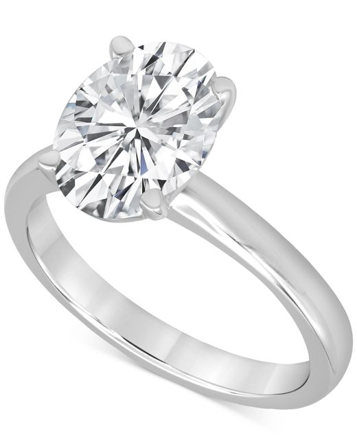 Badgley Mischka Certified Lab Grown Diamond Oval Solitaire Engagement Ring 4 ct. t.w. 14k Gold