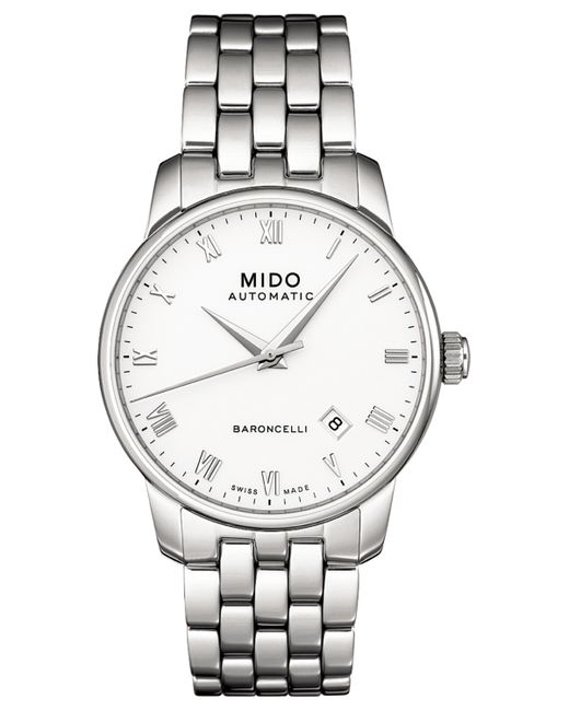 Mido Swiss Automatic Baroncelli Stainless Steel Bracelet Watch 38mm