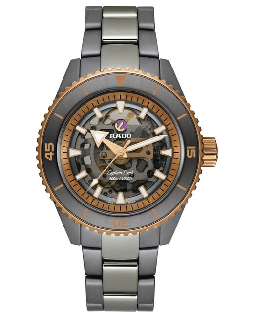 Rado Swiss Automatic Captain Cook Skeleton High-Tech Ceramic Titanium Bracelet Watch 43mm