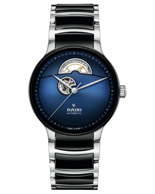 Rado Swiss Automatic Centrix Open Heart Black Ceramic Stainless Steel Bracelet Watch 40mm