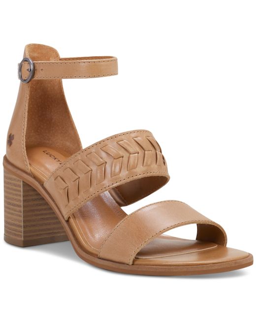 Lucky Brand Serenay Strappy Woven Block-Heel Sandals