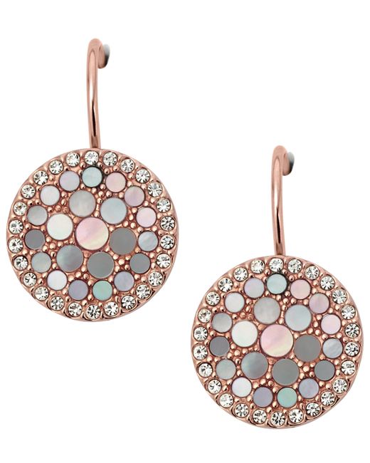 Fossil Val Mosaic Mother of Pearl Disc Drop Earring