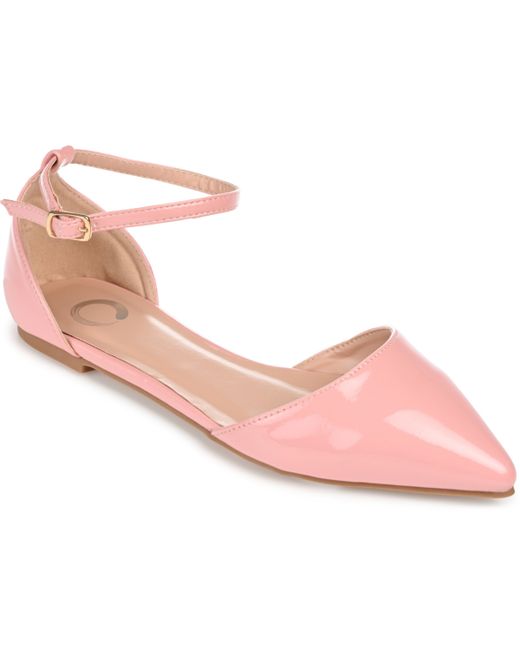 Journee Collection Ankle Strap Pointed Toe Flats
