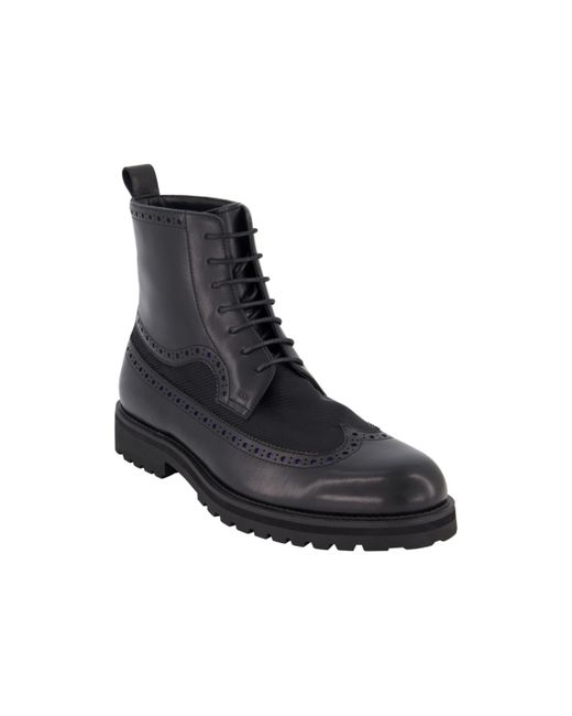 Dkny Lace Up Rubber Sole Wingtip Dress Boots