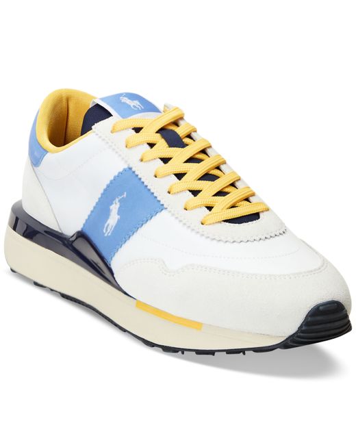 Polo Ralph Lauren Train 89 Paneled Lace-Up Sneakers blue/yellow