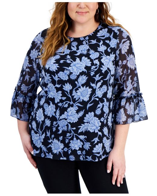 Jm Collection Plus Ruffled-Sleeve Top Created for