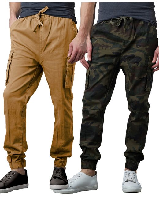 Galaxy By Harvic Slim Fit Stretch Cargo Jogger Pants Pack of 2 Timber