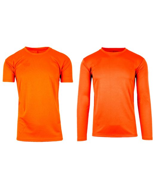 Galaxy By Harvic Short Sleeve Long Moisture-Wicking Quick Dry Performance Crew Neck Tee-2 Pack