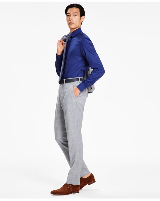 Hugo Boss by Boss Modern-Fit Plaid Wool Suit Trousers