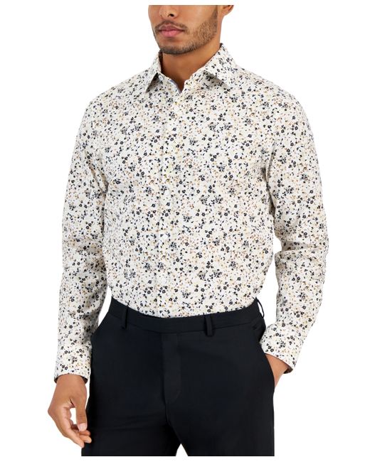 Bar III Slim-Fit Ditsy Floral Dress Shirt Created for
