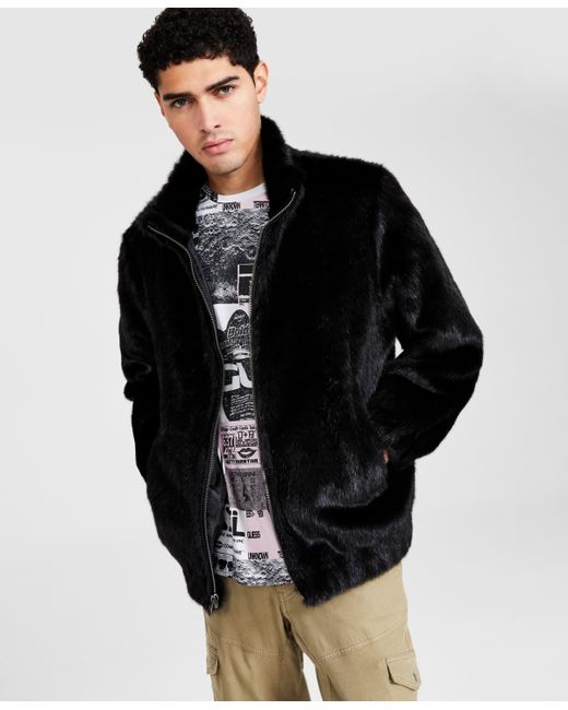 Guess Draco Faux Fur Zip-Front Jacket