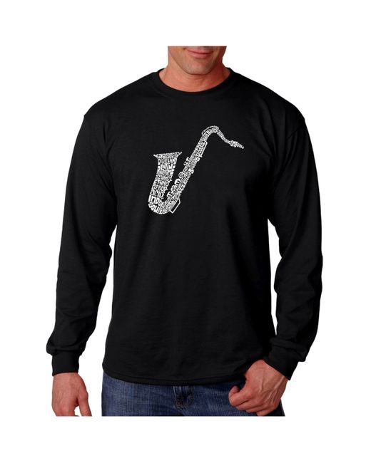 La Pop Art Word Art Long Sleeve T-Shirt Saxophone