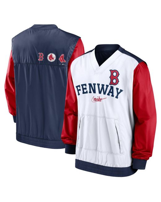 Nike Navy Boston Red Sox Rewind Warmup V-Neck Pullover Jacket
