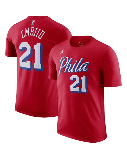 Jordan Joel Embiid Philadelphia 76ers 2022/23 Statement Edition Name and Number T-shirt
