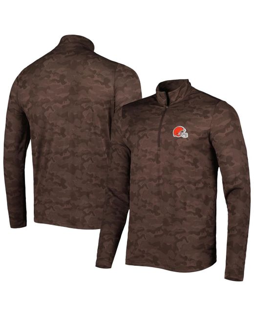 Antigua Cleveland Browns Brigade Quarter-Zip Sweatshirt