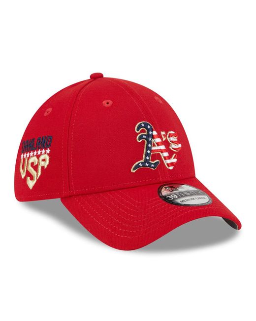 New Era Oakland Athletics 2023 Fourth of July 39THIRTY Flex Fit Hat