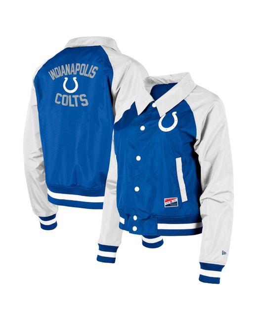 New Era Indianapolis Colts Coaches Raglan Full-Snap Jacket