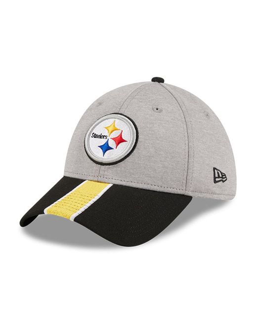 New Era Black Pittsburgh Steelers Striped 39THIRTY Flex Hat