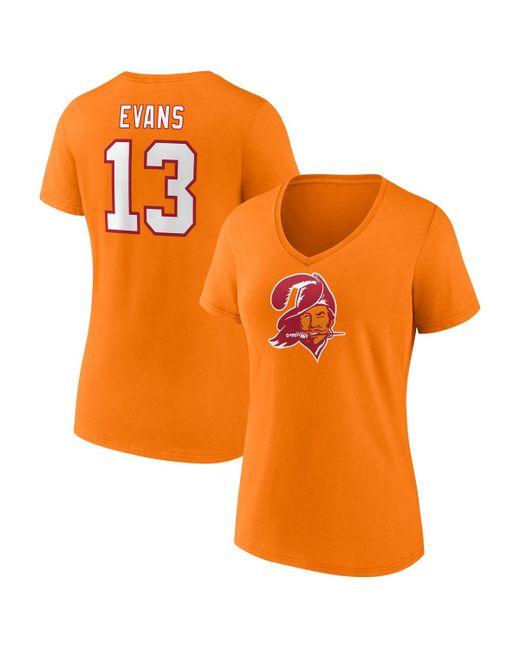Fanatics Mike Evans Tampa Bay Buccaneers Player Icon Name and Number V-Neck T-shirt