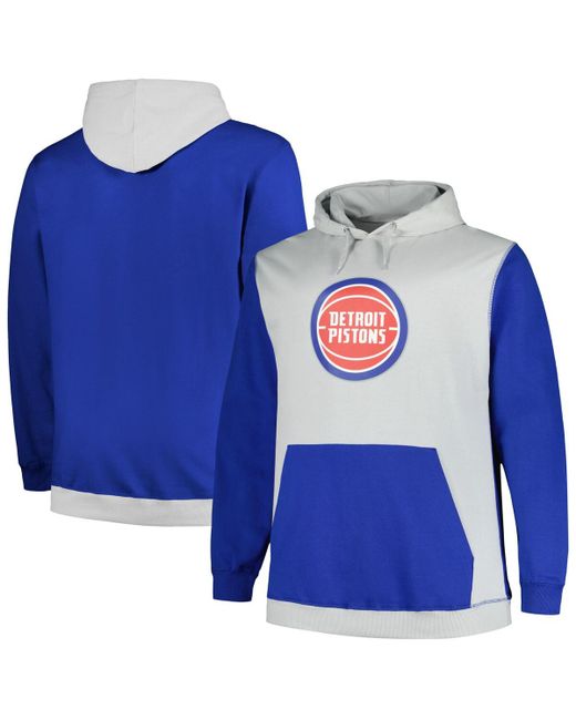 Fanatics Silver Detroit Pistons Big and Tall Primary Arctic Pullover Hoodie