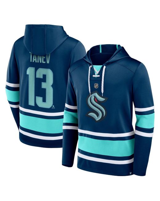 Fanatics Brandon Tanev Seattle Kraken Name and Number Lace-Up Pullover Hoodie