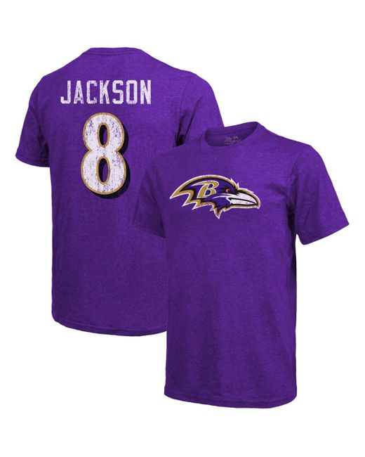 Majestic Lamar Jackson Baltimore Ravens Tri-Blend Name and Number T-shirt