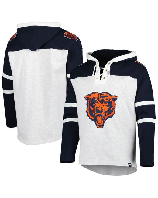 '47 Brand 47 Brand Chicago Bears Heather Logo Gridiron Lace-Up Pullover Hoodie