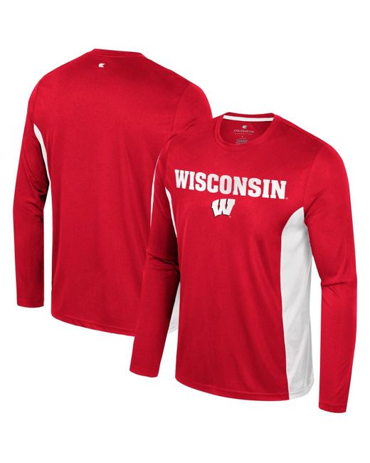 Colosseum Wisconsin Badgers Warm Up Long Sleeve T-shirt